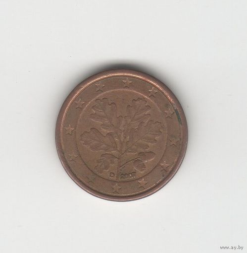 1 евроцент Германия (ФРГ) 2007 D Лот 8006