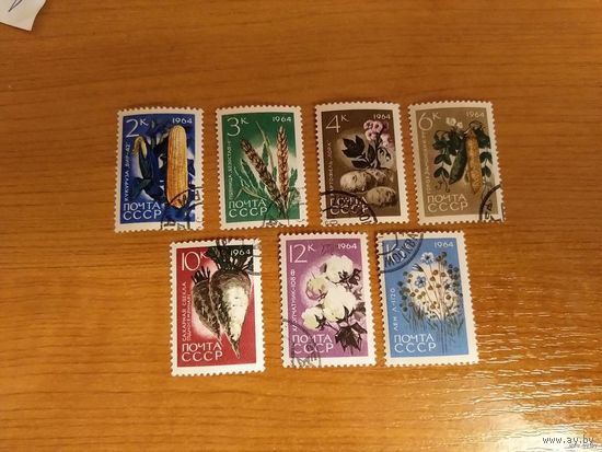 1964 СССР Загорский 2971-2977 флора полная серия клей MNH** (с-9)