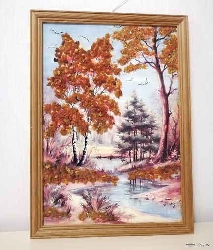 Панно янтарь