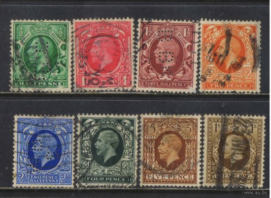 Великобритания 1934 GV Стандарт Перфины #175-9,181-2,185