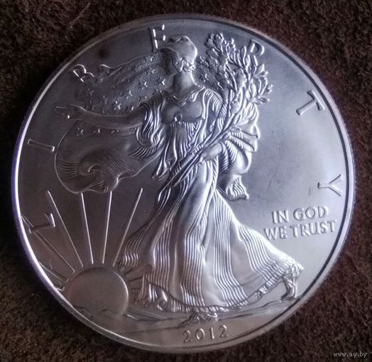 Унция серебра. Доллар США 2012. Шагающая Свобода