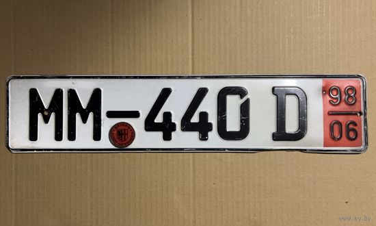 Номерной знак. Германия (с шайбой). Транзит.