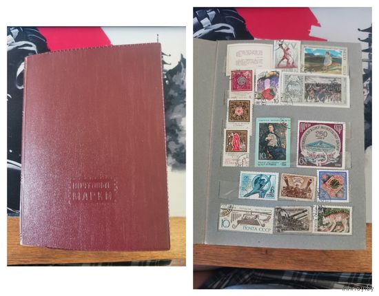 Клястер с почтовыми марками СССР (всего 375 марок от 1940-х до 1990-х)