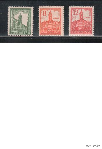 Германия-1946,(Мих.158-161) ** , без ВЗ, Стандарт,Герб, Лейпциг, Советская зона оккупации,Западная Саксония,