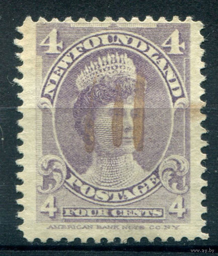 Британские колонии - Ньюфаундленд - 1897/1918г. - принцесса Мария, разновидность цвета, 4 с - 1 марка - гашёная [Mi 65]. #3-WB-90-A-1