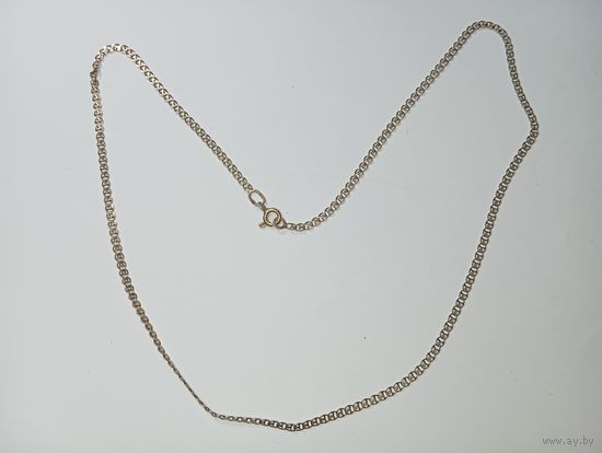 Серебрянная позолоченная цепочка 52 см.