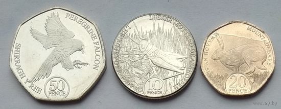 Остров Мэн 10, 20, 50 пенсов 2023 г. Карл III