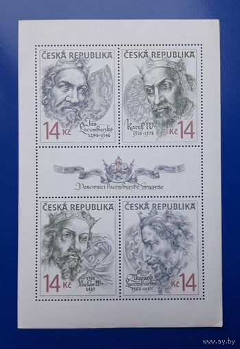 Чехия 1996г. Блок. Короли Чехии.Династия Люксембургов.