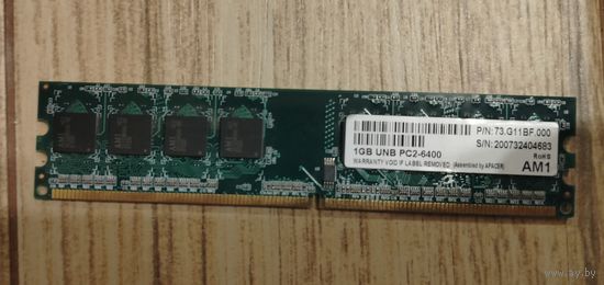 Оперативная память Apacer RAM 73.G11BF.000 1GB, DDR2, PC2-6400