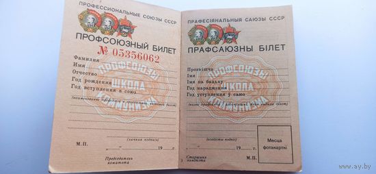 Профсоюзный билет,чистый