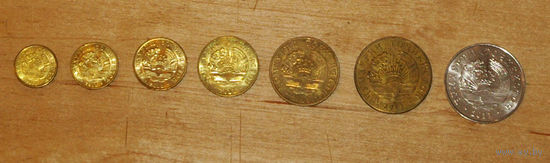 Таджикистан 2011  компл. 7 мон. ходячка 1,2,5,10,20,50 дирам, 1 сомони XF-AUNC