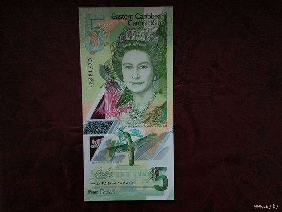 5 долларов Восточные Карибы 2021 г.