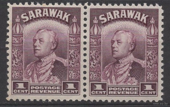 1934 Саравак ** 1 cent, сцепка 2 марки (SG 106)
