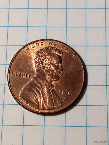 1 цент США  2006 D год