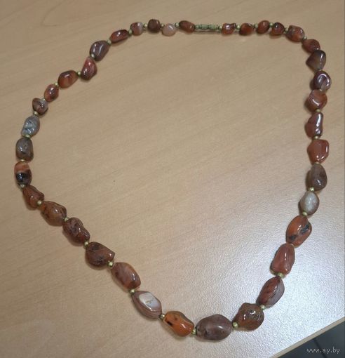 Бусы. СССР. Натуральный камень. Яшма. 66см