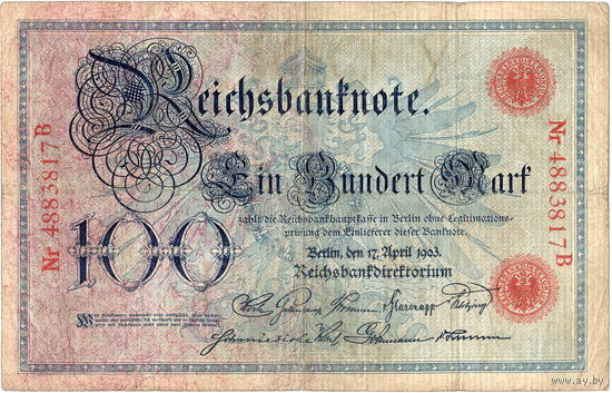 Германия, 100 марок, 1903 г., не частые *