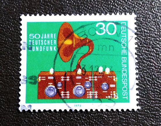 Марка Германия 1973 год 50 лет радиовещанию