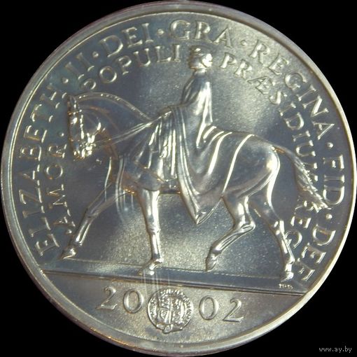 Великобритания 5 фунтов, 2002 Золотой юбилей правления Королевы Елизаветы II UNC