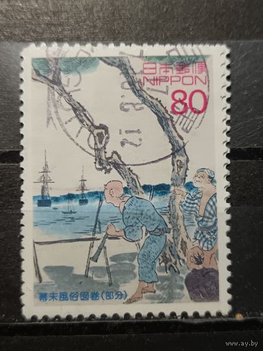 Япония, 2003. Кадр из фильма 1854 г. Mi-1.30 евро гаш.