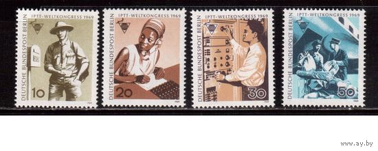 Германия(Берлин)-1969,(Мих. 342-345)  ** , Почта, Телеграф