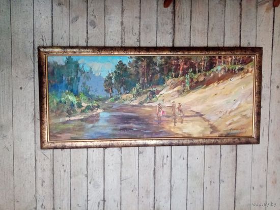 Пешкун Василий "Купальщицы", 40х100см, холст масло