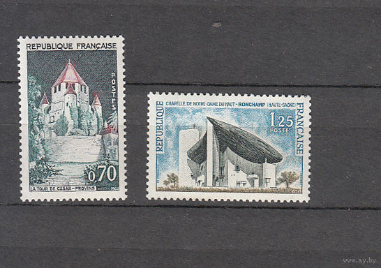 Архитектура. Франция. 1964. 2 марки. Michel N 1482-1483 (1,5 е).