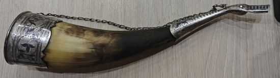 Антикварный рог для вина. Серебро 875. Около 60гр. Артель им. Молотова, 1957 года.