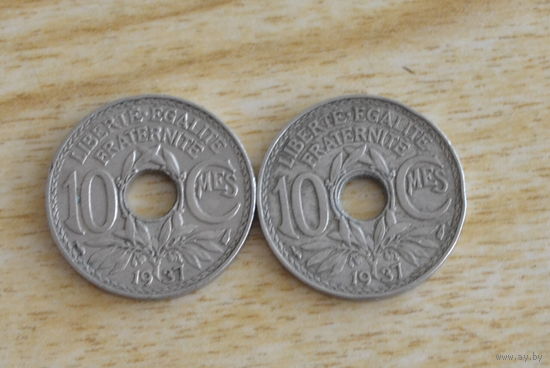 Франция 10 сантимов 1937