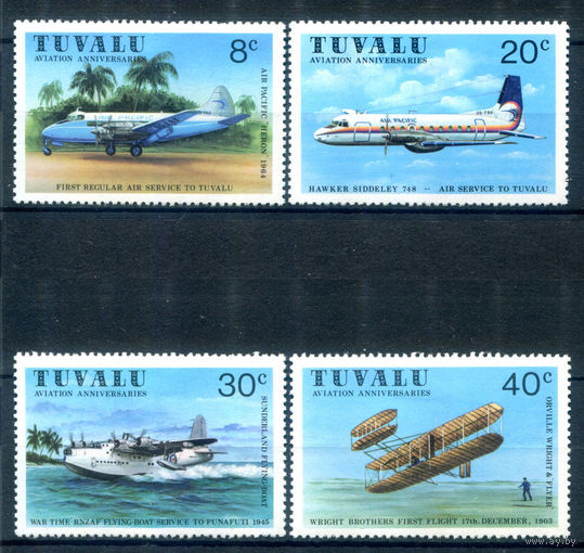 Тувалу - 1980г. - авиация - 4 марки - полная серия, MH [Mi 129-132]. #3-WB-77-B-1
