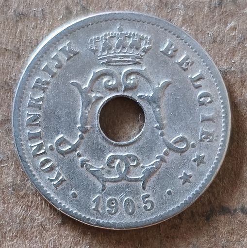 Бельгия 10 сантимов 1905 г., надпись на голландском - 'BELGIЕ', KM# 53