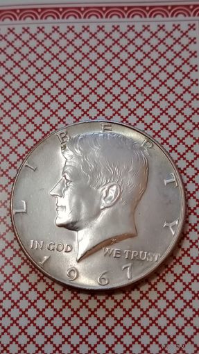 США пол доллара 1967 серебро 400проба