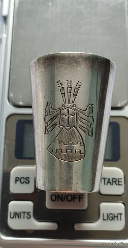 Серебряная рюмка (стопка). Германия. 800 проба. Герб Шорлемеров.