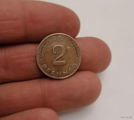2 пфеннига 1988г. ( J). Германия.