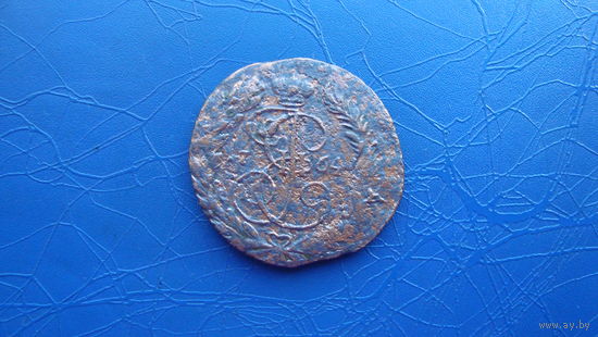 2 копейки 1764 перечекан (4947)