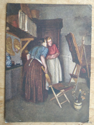 Рянгина С. В мастерской художника. Соцреализм. 1957 г. Чистая.