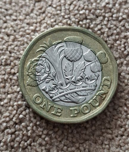 Великобритания 1 фунт, 2017 Елизавета II aUNC