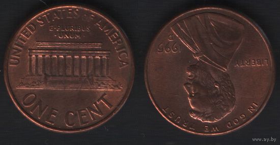 США km201b 1 цент 1995 год (D) (nf02