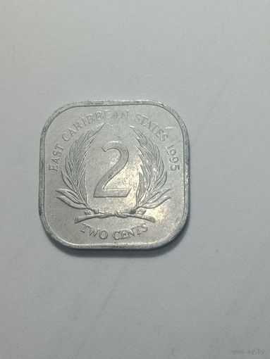 Восточные Карибы 2 цента 1995 года .