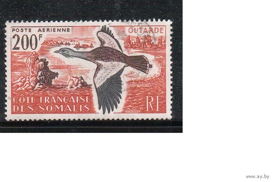 Французское Сомали-1960,(Мих.333) гаш. , Фауна, Птицы (одиночка)