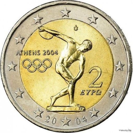 Греция 2 евро 2004 года, UNC. Олимпиад. Предложите свою цену или обмен!