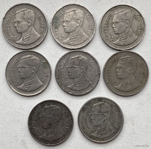 Таиланд 1 бат 1987, 1988, 1989, 1990, 1994, 2002 гг. Цена за 1 шт.