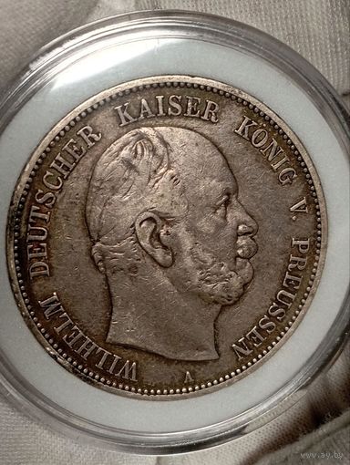 5м 1875, Пруссия, Вильгелм I, крупное серебро, хорошая! Смотрите также другие мои лоты!