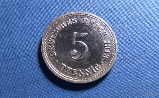 5 пфеннигов 1913 А. Германия. Не плохая!