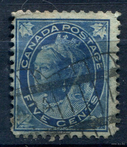 Британские колонии - Канада - 1897/98г. - королева Виктория, 5 с - 1 марка - гашёная [Mi 58]. #3-WB-78-A-1