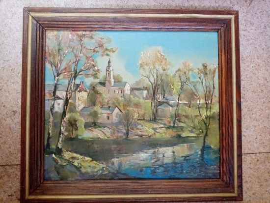 Изоитко А. "Тихий утра час", 2000г. Витебск. масло фанера, 49х43см без рамы. ТОРГ