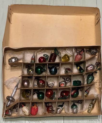 Ёлочные игрушки СССР !!! Армянский набор МАЛЮТОК !!! РОДНАЯ КОРОБКА!!!РЕДКИЙ !!! С РУБЛЯ!!!