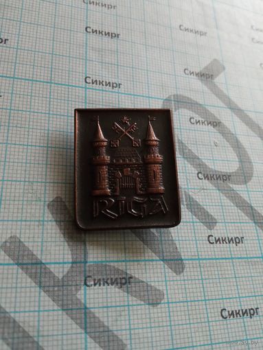 Значок Рига большой медный