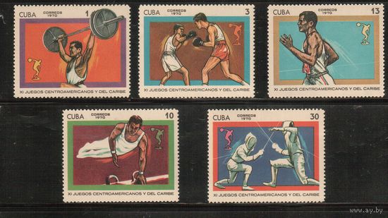 Куба-1970, (Мих.1568-1572)  ** , Спорт,