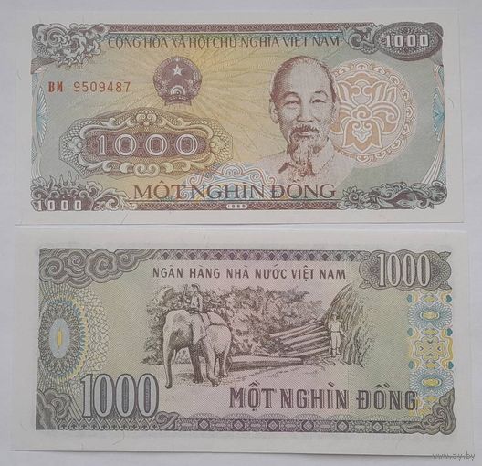 Вьетнам 1000 донг 1988 года UNC