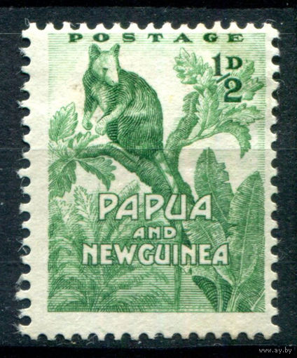 Британские колонии - Папуа Новая Гвинея - 1952/60г. - ландшафты, виды, местные мотивы, 1/2 P - 1 марка - MH [Mi 1]. #3-WB-90-A-1